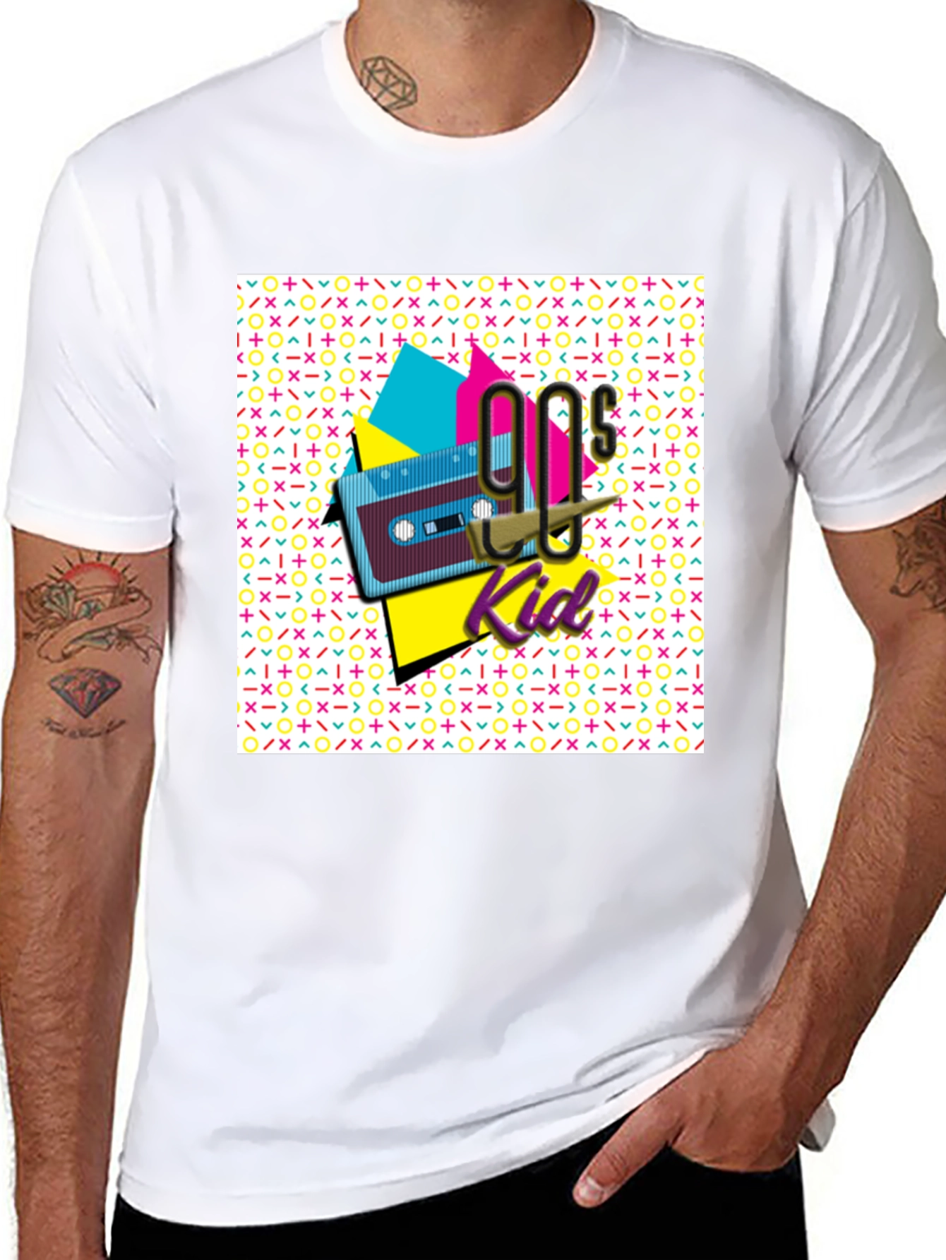 90s Kid Graphic Tee - Retro Cassette Tape Design