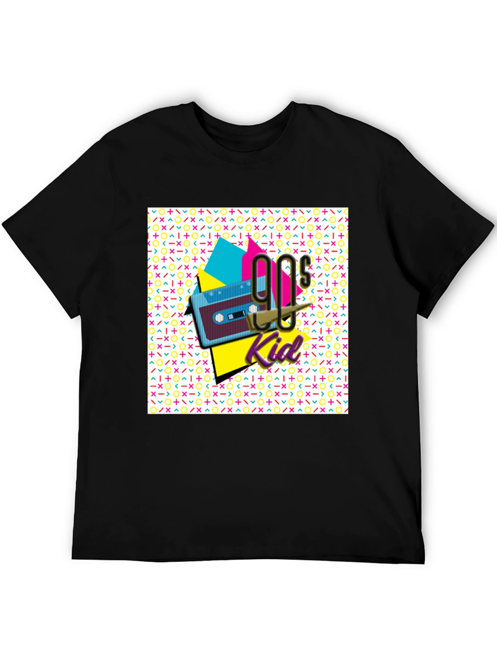 90s Kid Graphic Tee - Retro Cassette Tape Design