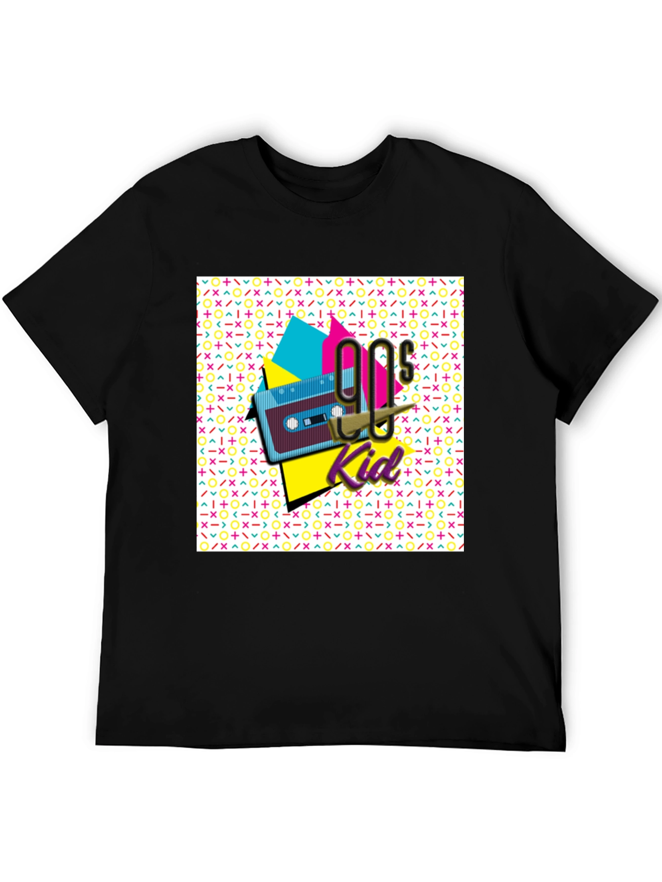 90s Kid Graphic Tee - Retro Cassette Tape Design