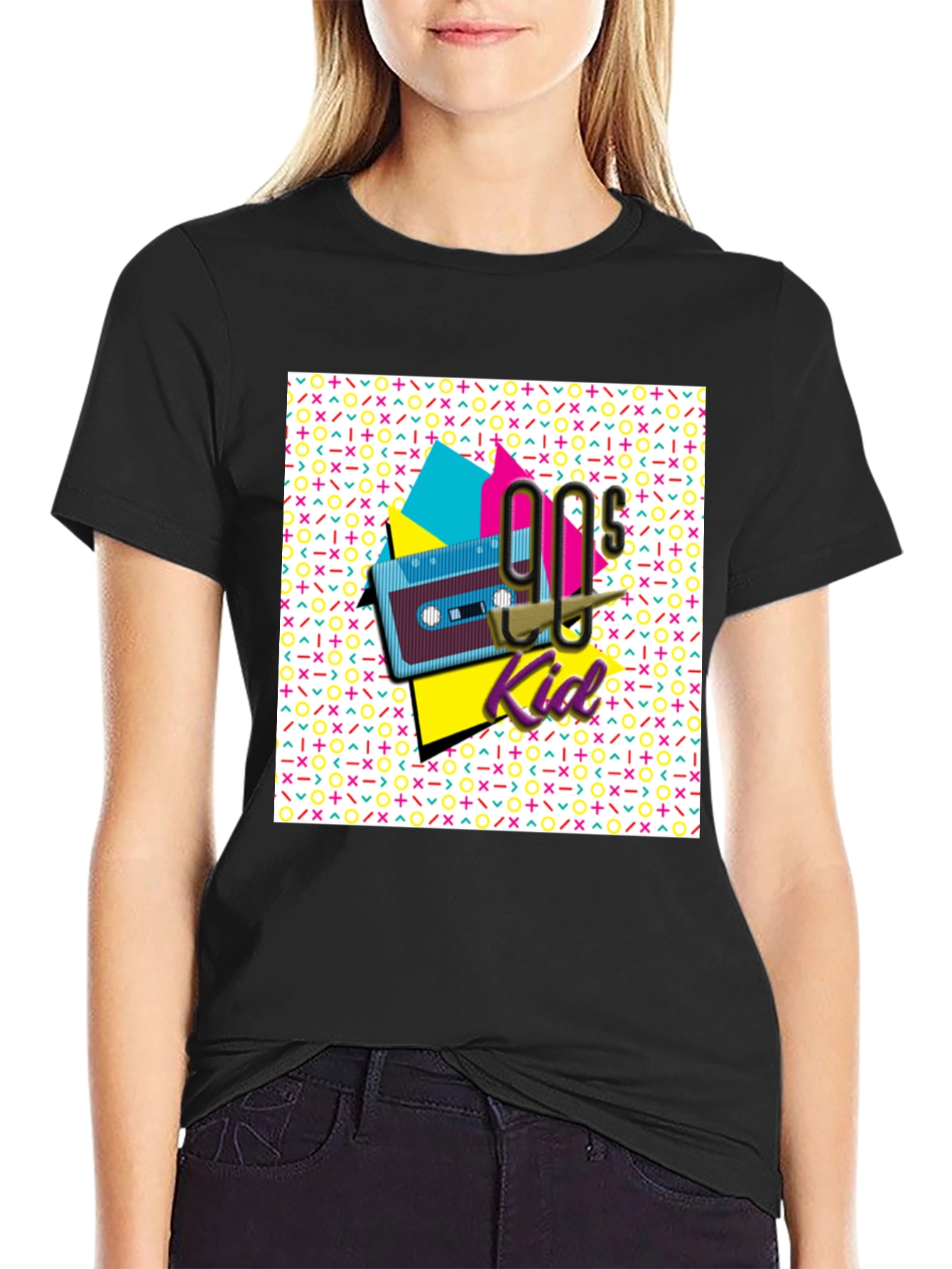 90s Kid Graphic Tee - Retro Cassette Tape Design