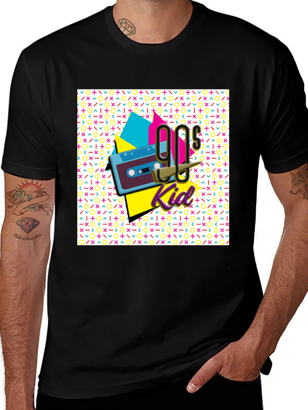 90s Kid Graphic Tee - Retro Cassette Tape Design