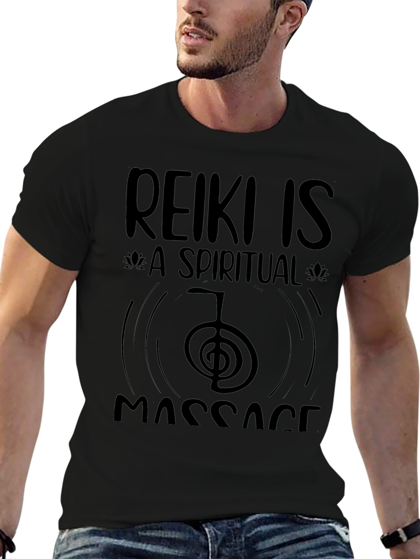 Reiki is a Spiritual Massage Black T-Shirt