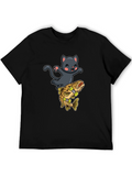Cat Riding Fish Skateboard T-Shirt