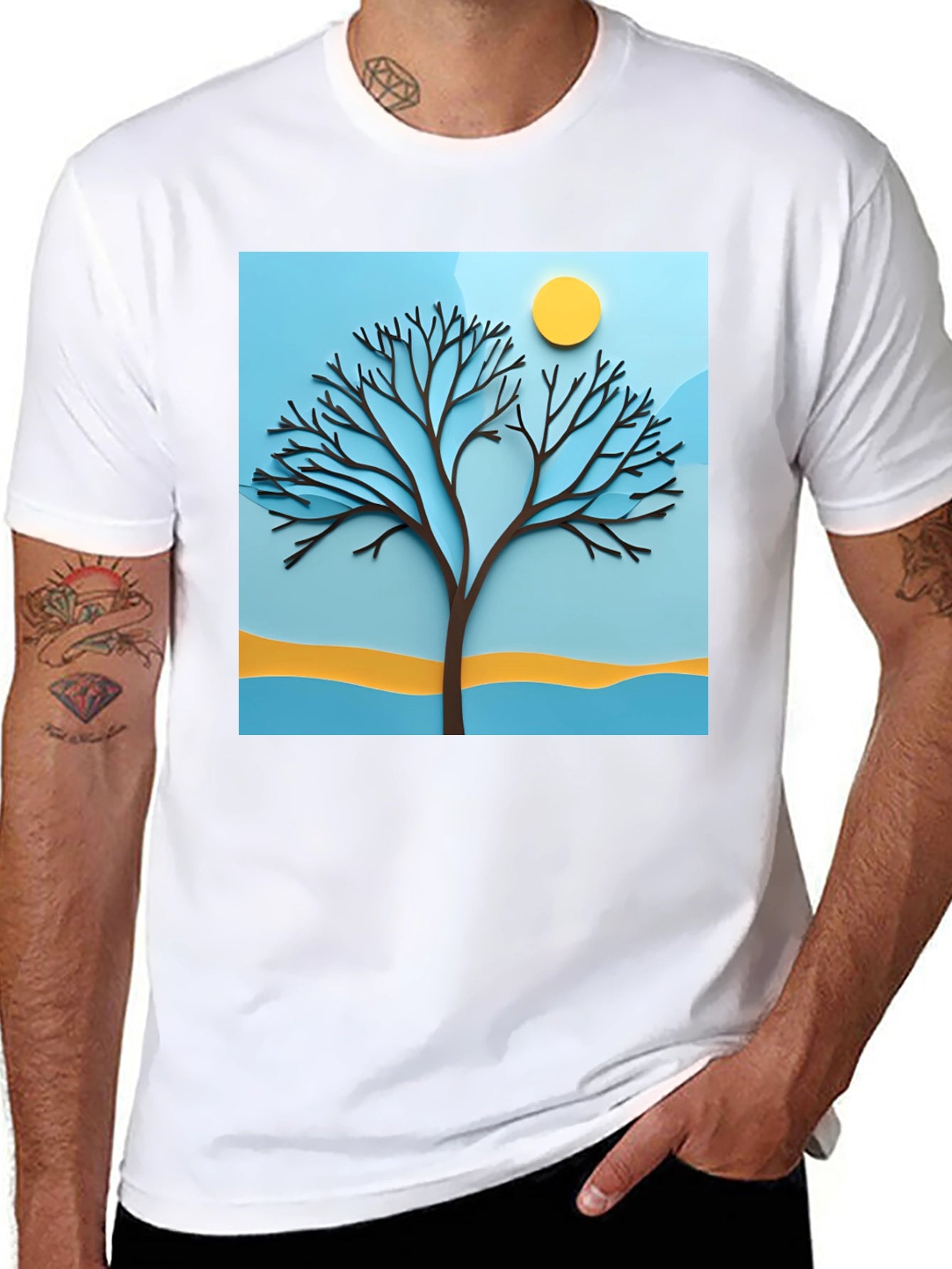 Nature Tree Graphic T-Shirt - Modern Art Tee