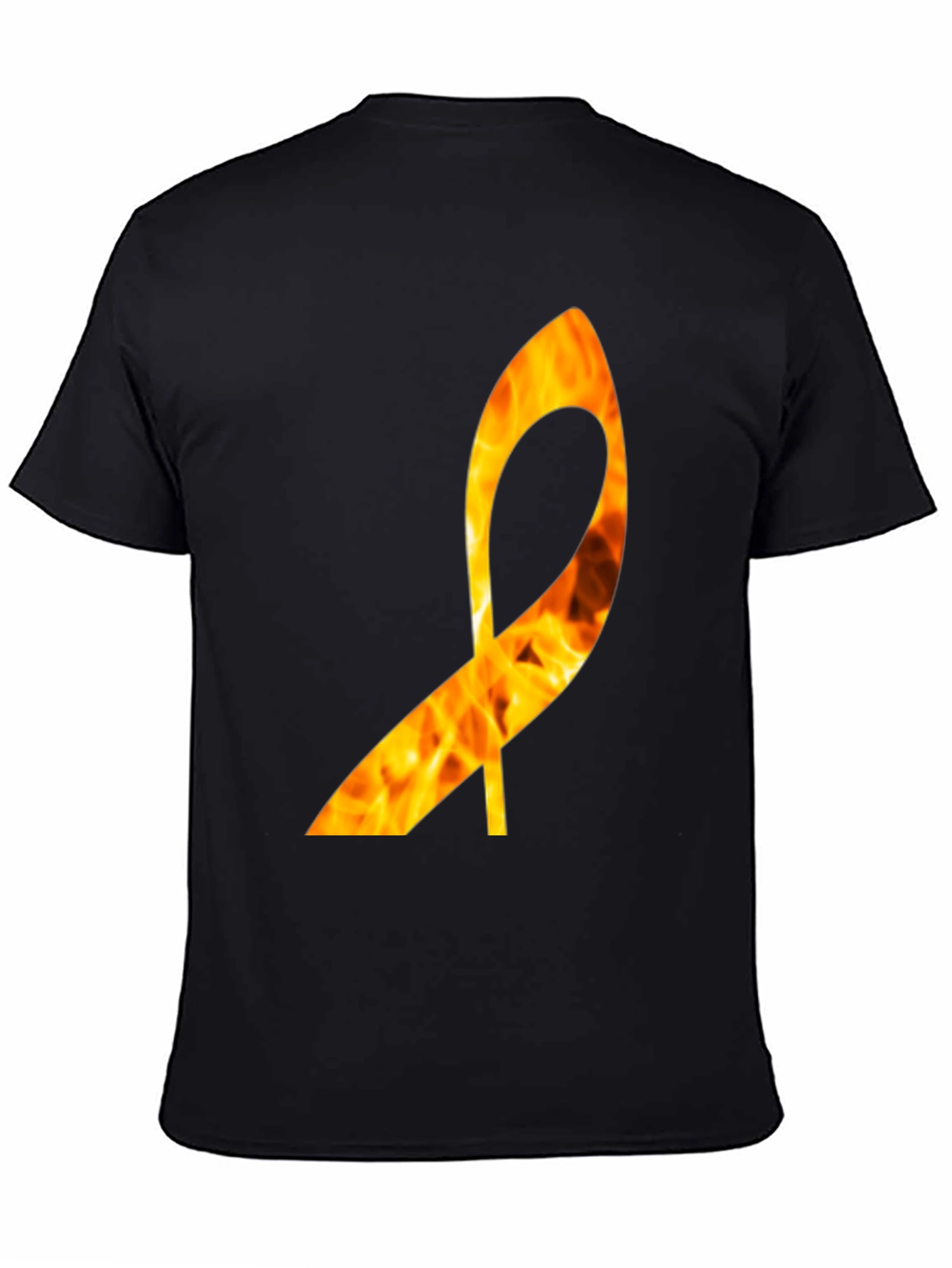 Fiery Ribbon Graphic Tee - Bold Black T-Shirt