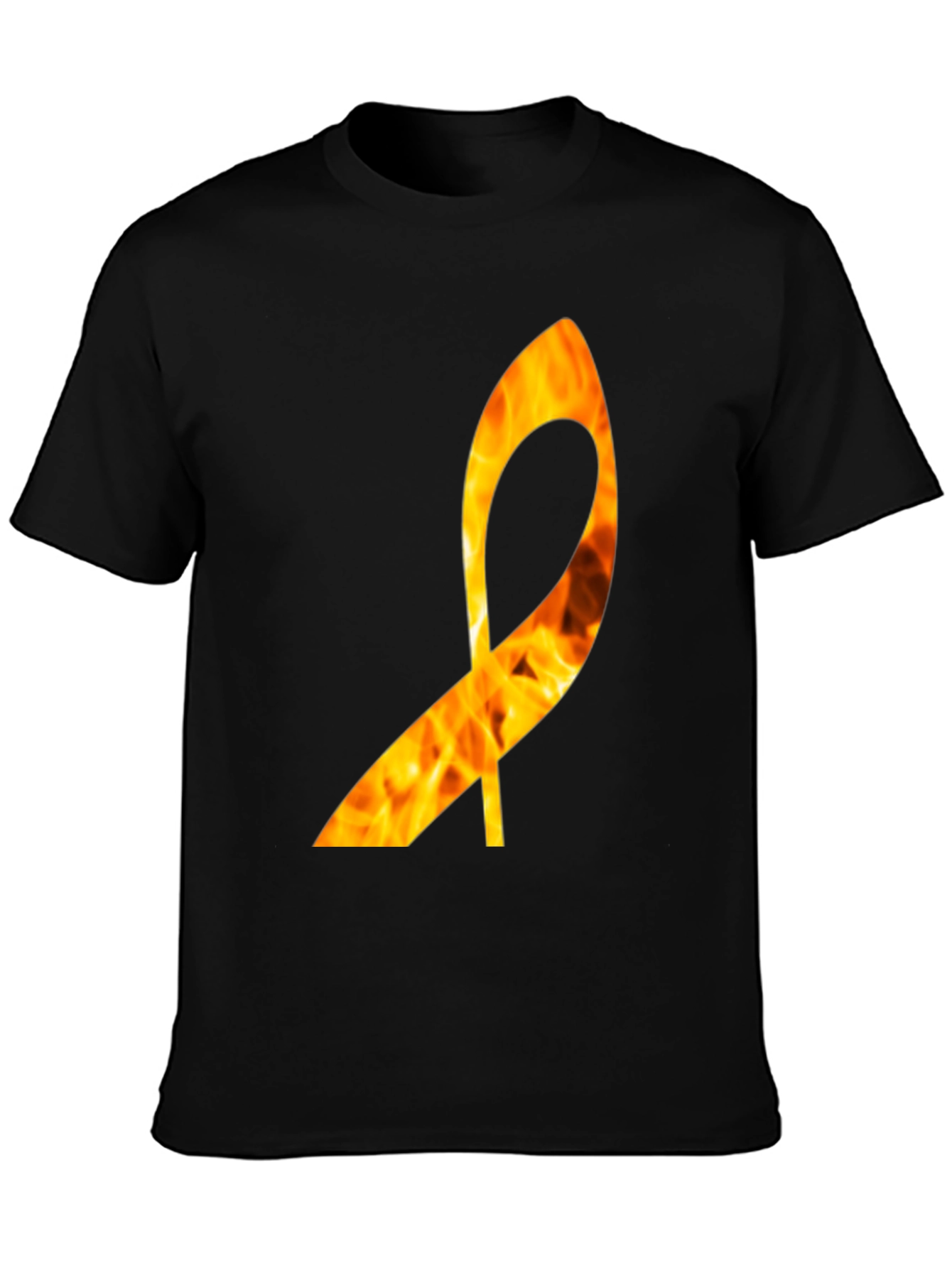 Fiery Ribbon Graphic Tee - Bold Black T-Shirt