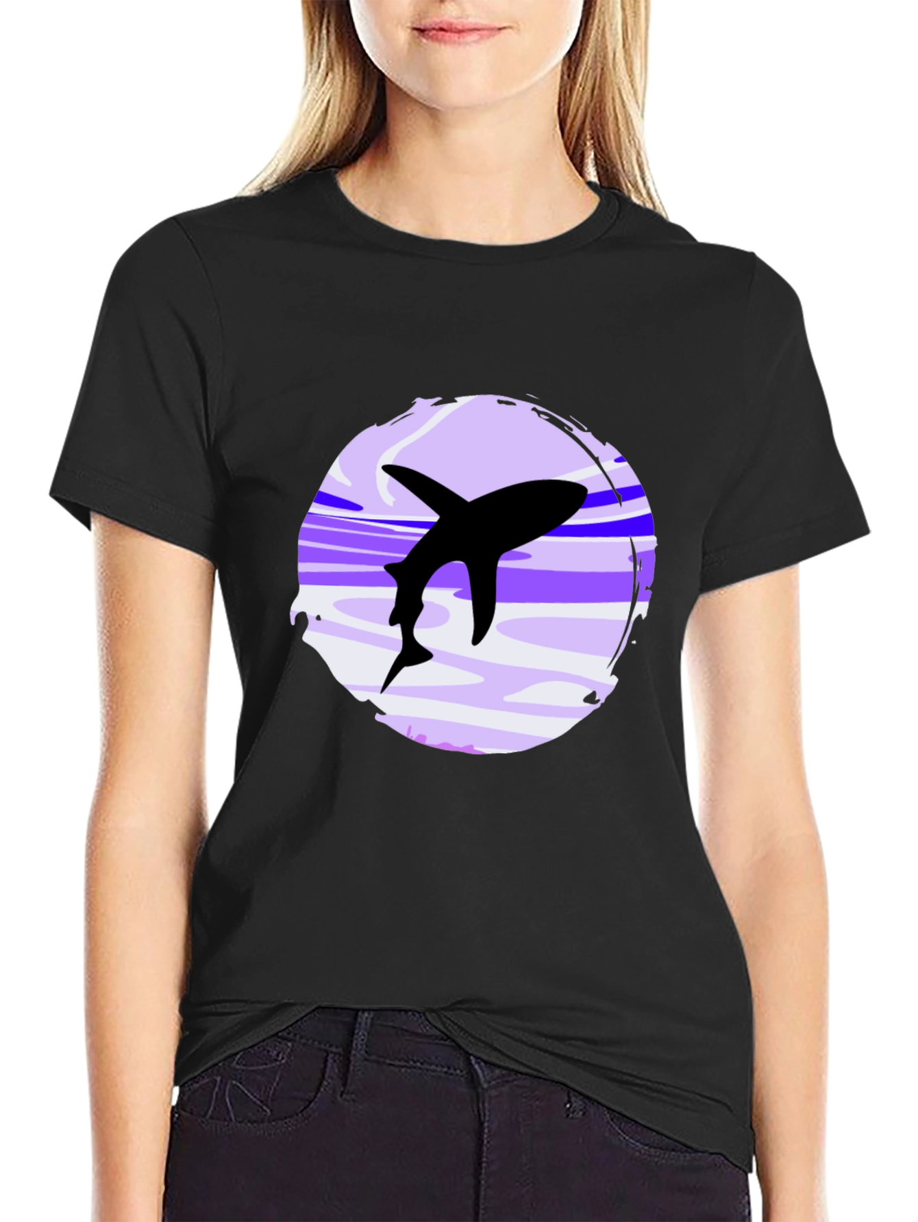 Shark Graphic Black T-Shirt - Casual Style