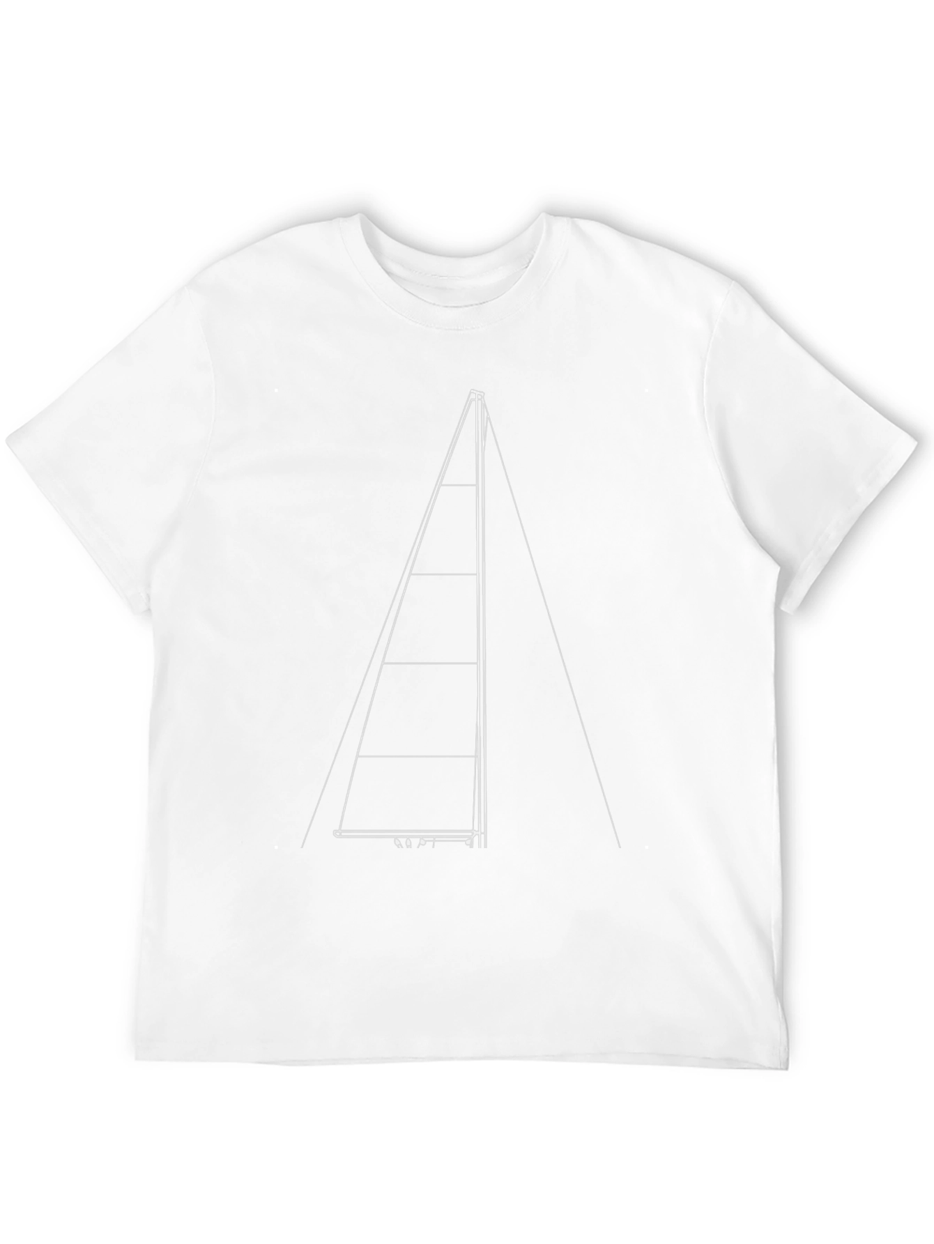 Minimalist Sailboat T-Shirt - Black Cotton Tee