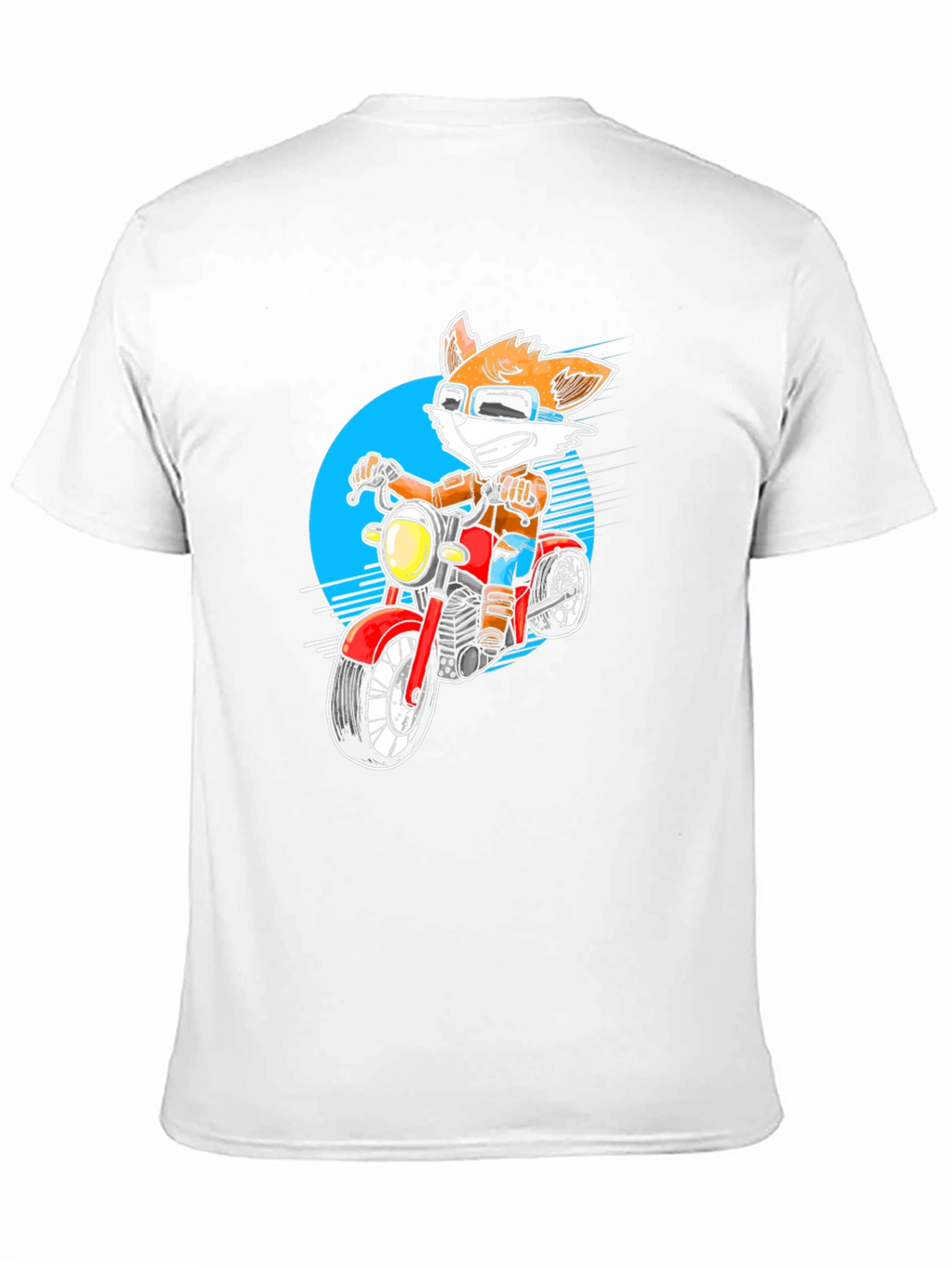 Cool Fox on Motorcycle Graphic Tee - Black