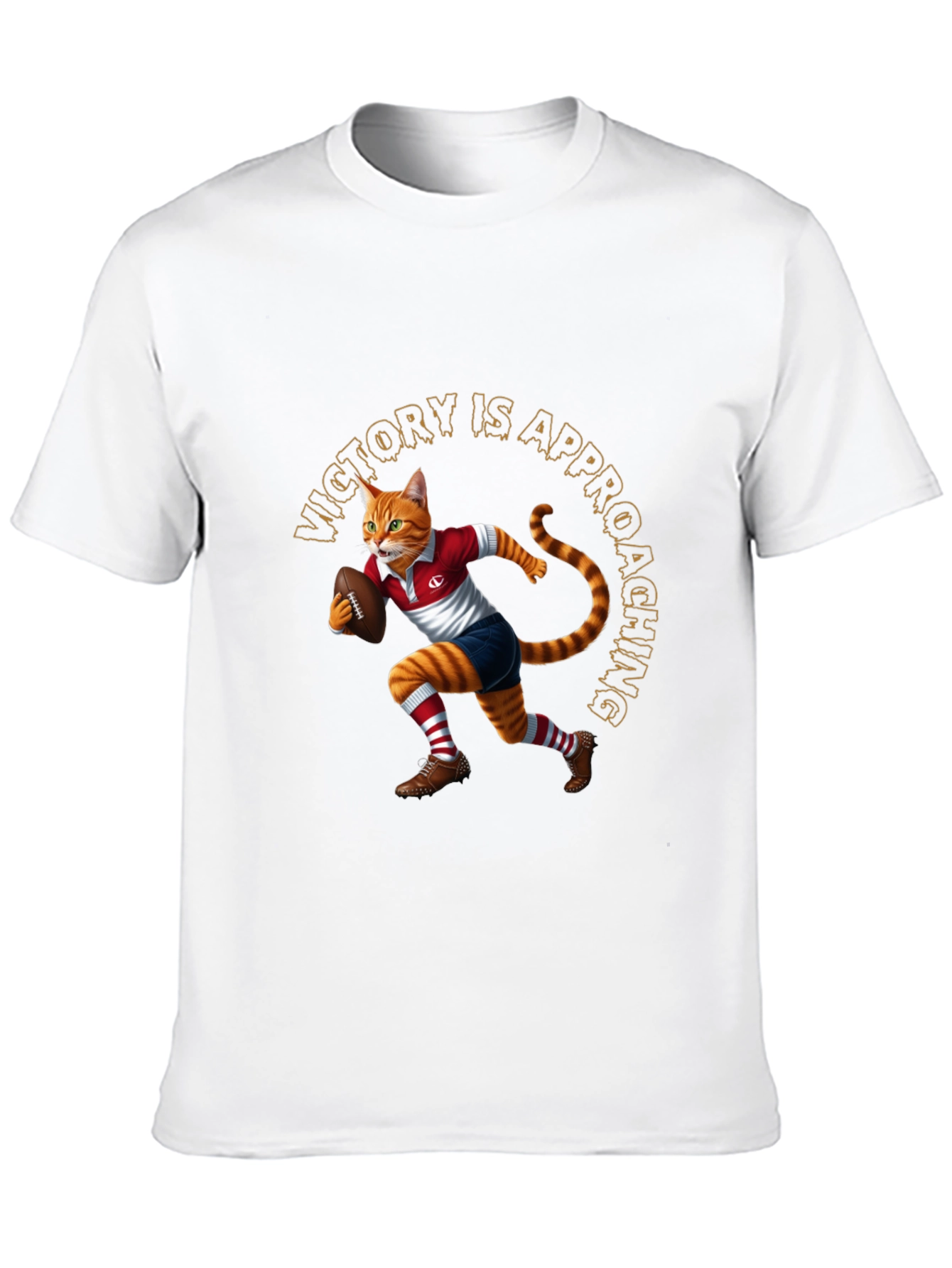 Rugby Cat Graphic Tee - Victory is Approaching