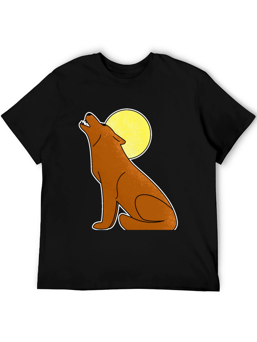 Wolf Howling at Moon Graphic Tee - Black