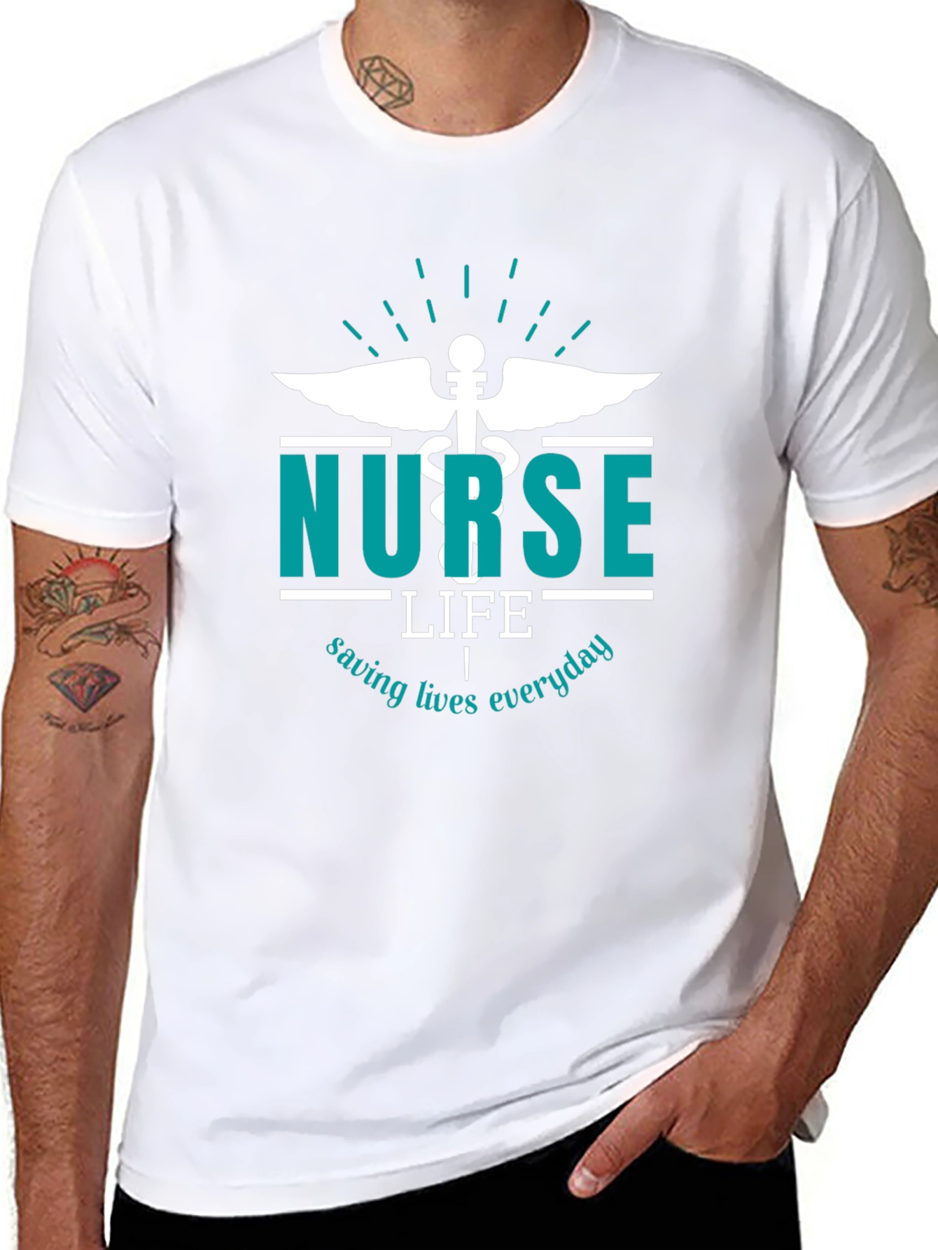 Nurse Life Graphic Tee - Saving Lives Everyday