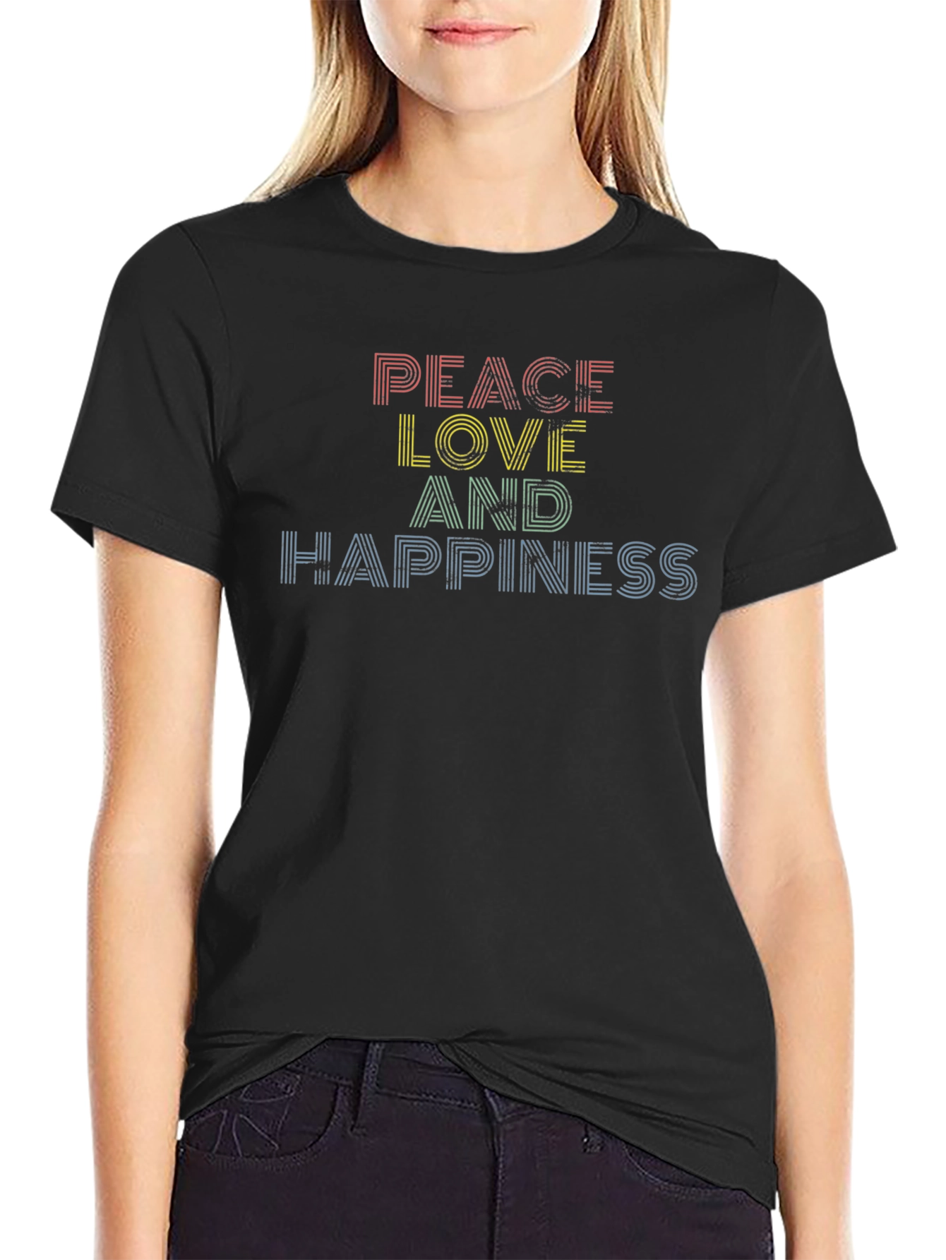 Peace Love Happiness Graphic Tee - Unisex