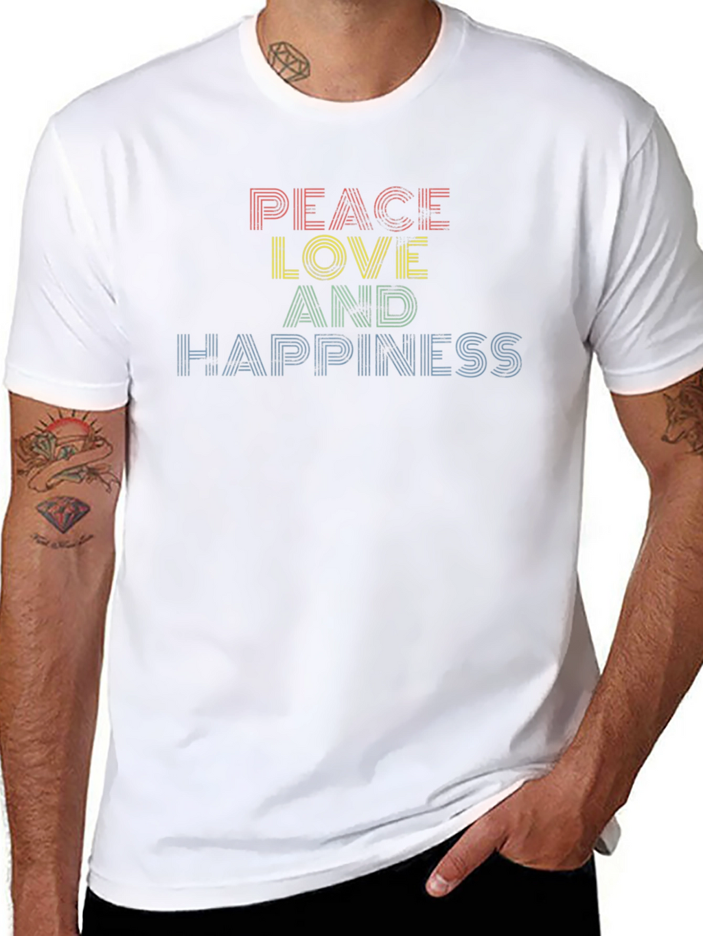 Peace Love Happiness Graphic Tee - Unisex
