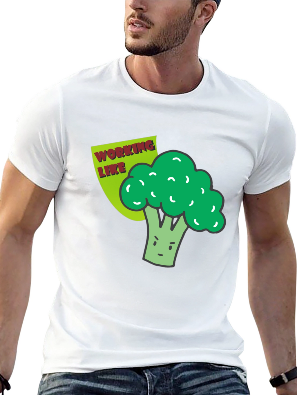 Broccoli Working Like a Boss Graphic T-Shirt