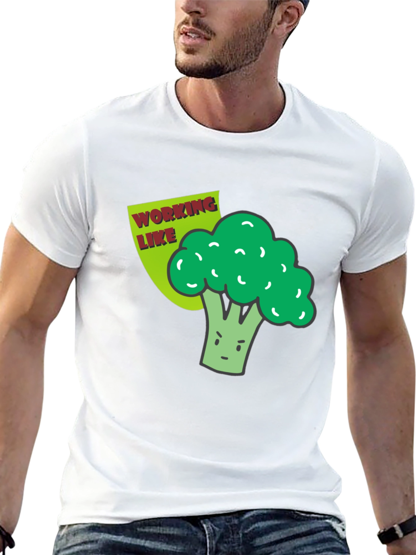 Broccoli Working Like a Boss Graphic T-Shirt