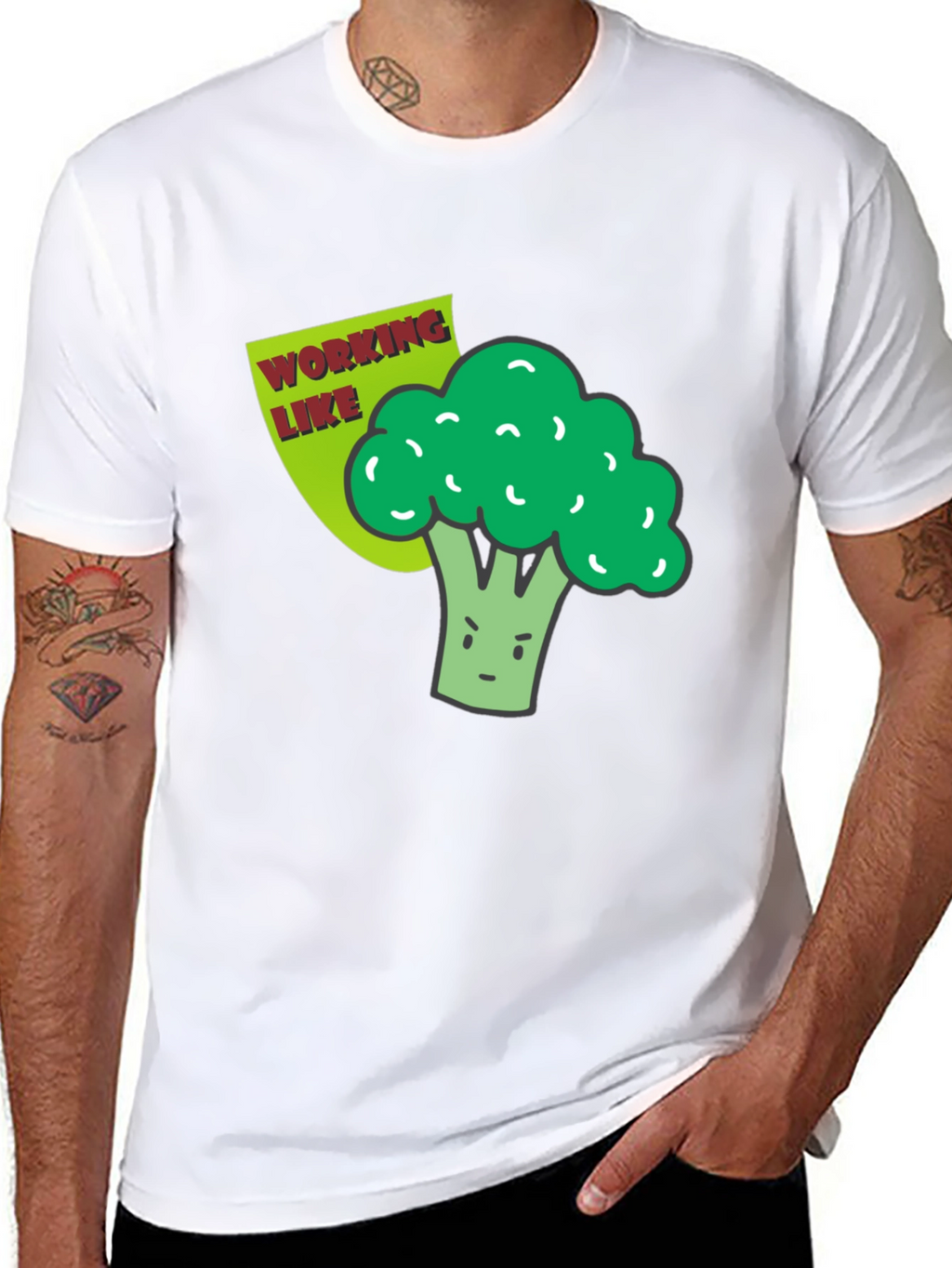 Broccoli Working Like a Boss Graphic T-Shirt