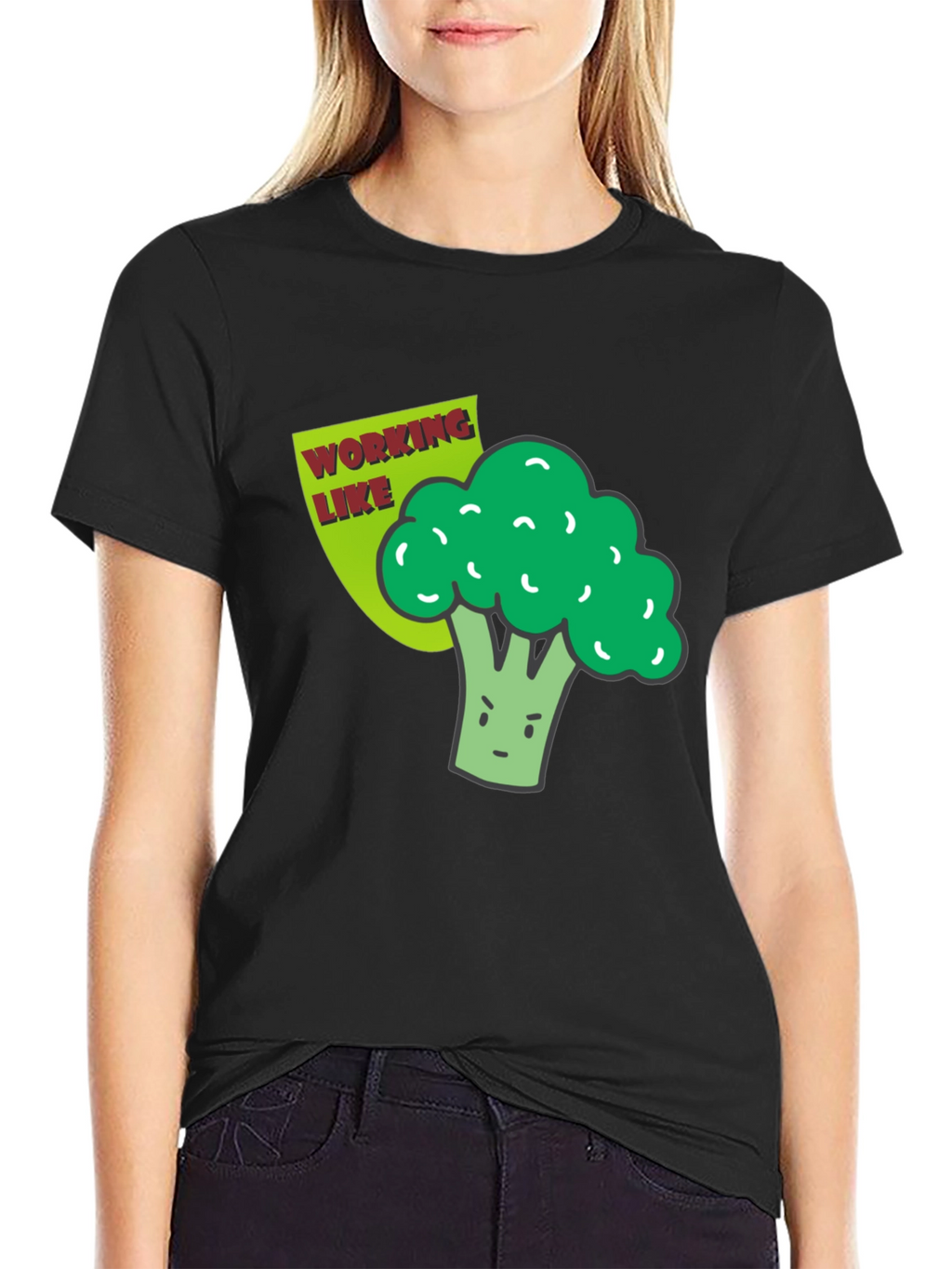 Broccoli Working Like a Boss Graphic T-Shirt