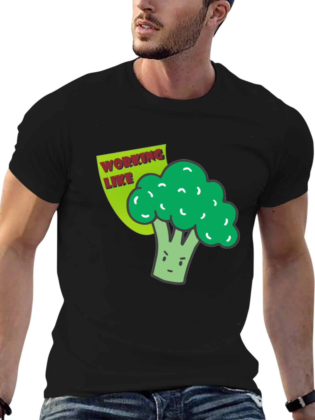 Broccoli Working Like a Boss Graphic T-Shirt