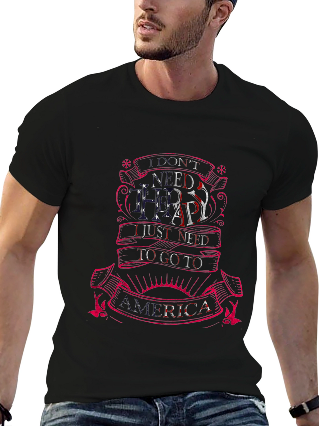 America Therapy T-Shirt - Patriotic Tee