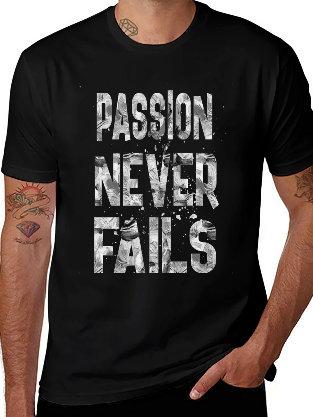 Passion Never Fails Graphic Tee - Motivational T-Shirt