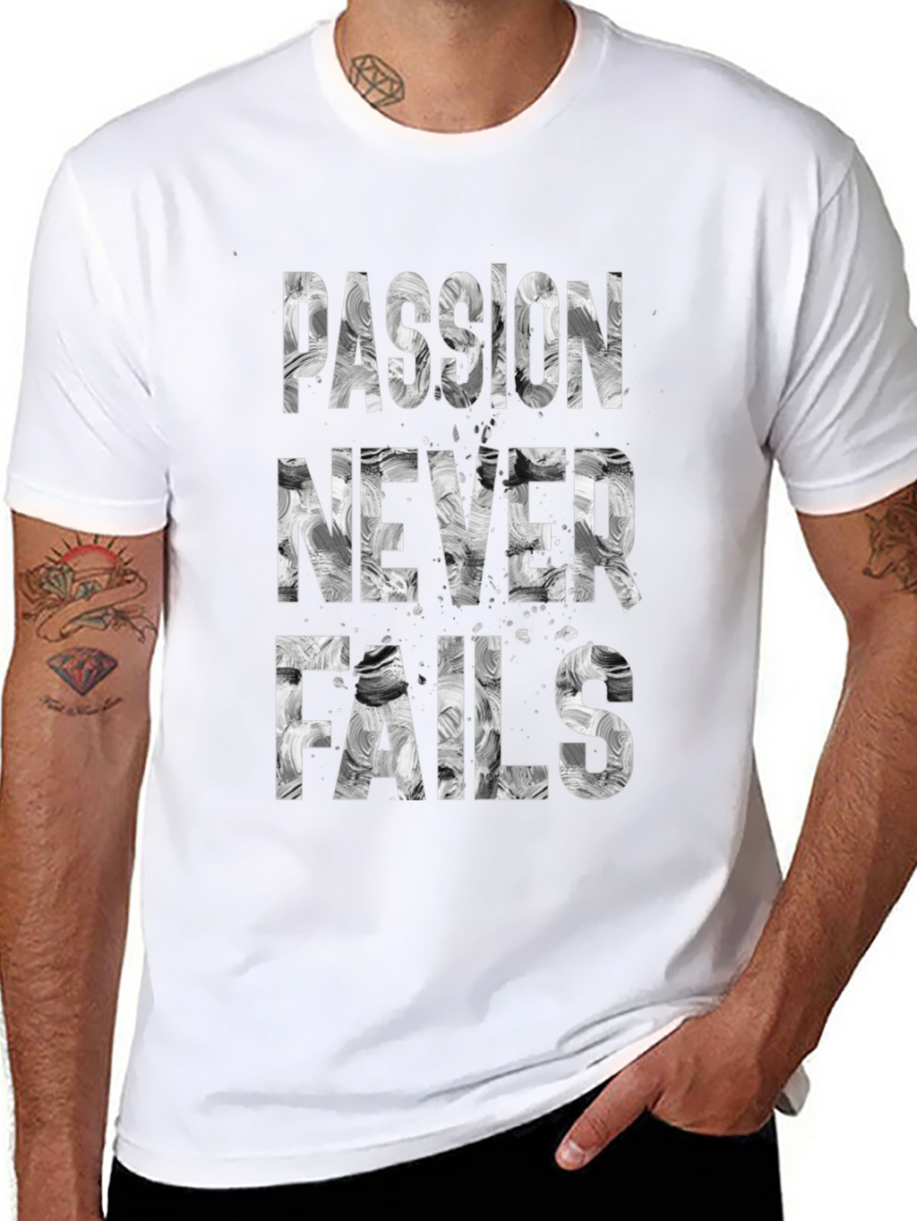 Passion Never Fails Graphic Tee - Motivational T-Shirt