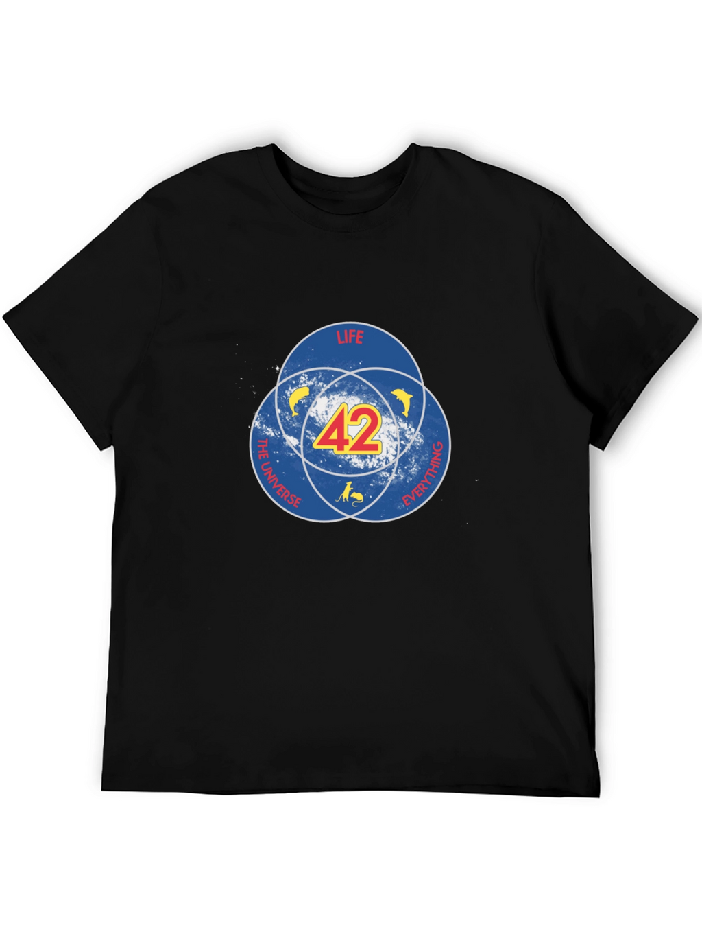 42 Life Universe Everything T-Shirt - Mens Black Tee