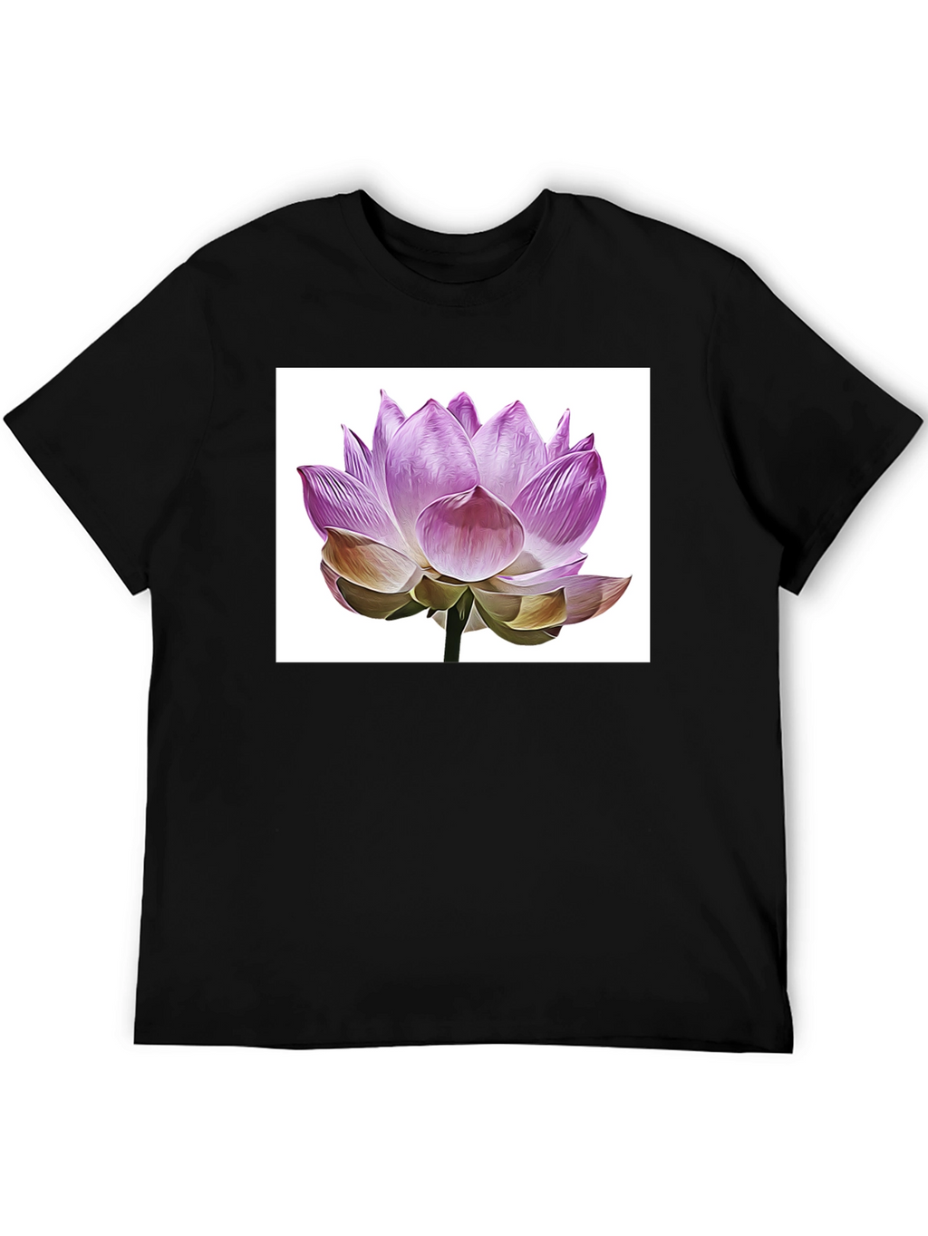 Lotus Flower Graphic T-Shirt - Elegant Floral Design