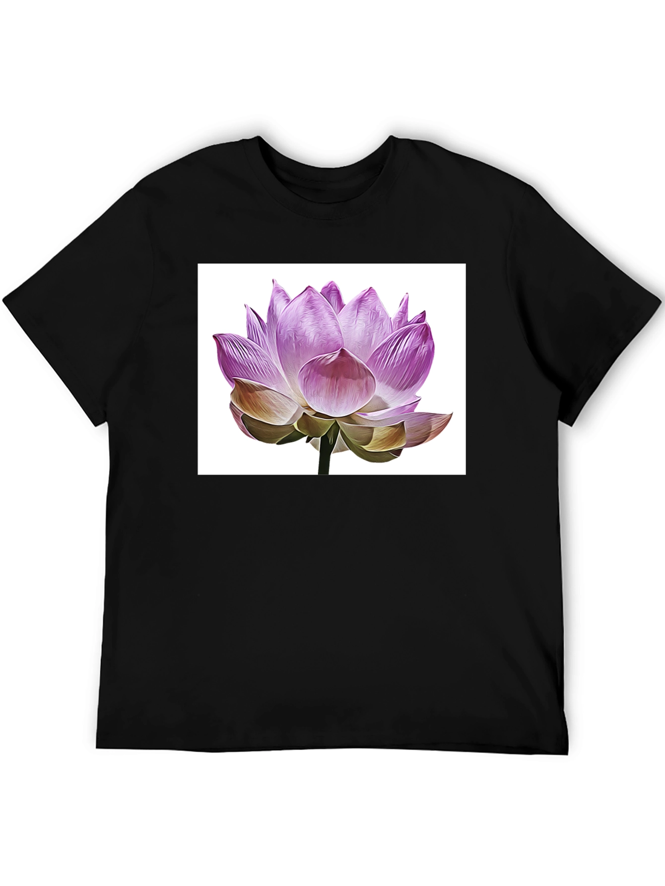 Lotus Flower Graphic T-Shirt - Elegant Floral Design