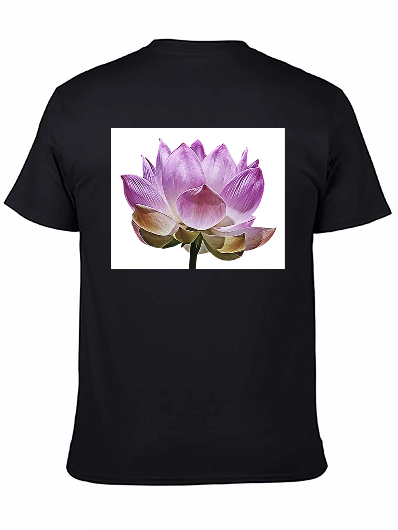 Lotus Flower Graphic T-Shirt - Elegant Floral Design