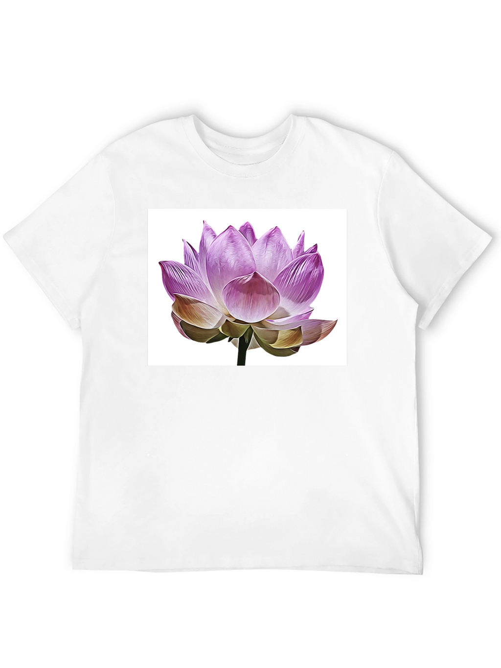 Lotus Flower Graphic T-Shirt - Elegant Floral Design