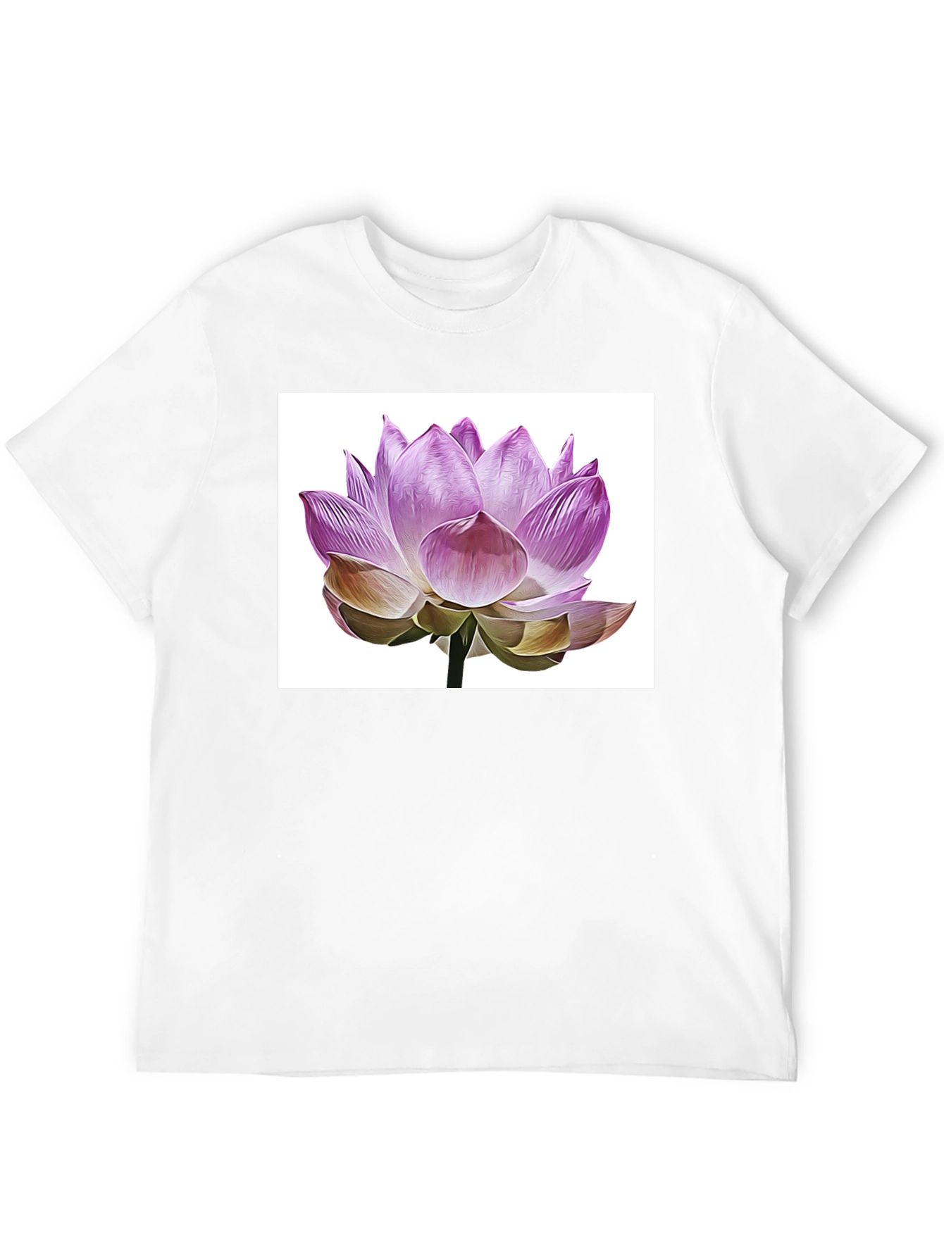 Lotus Flower Graphic T-Shirt - Elegant Floral Design