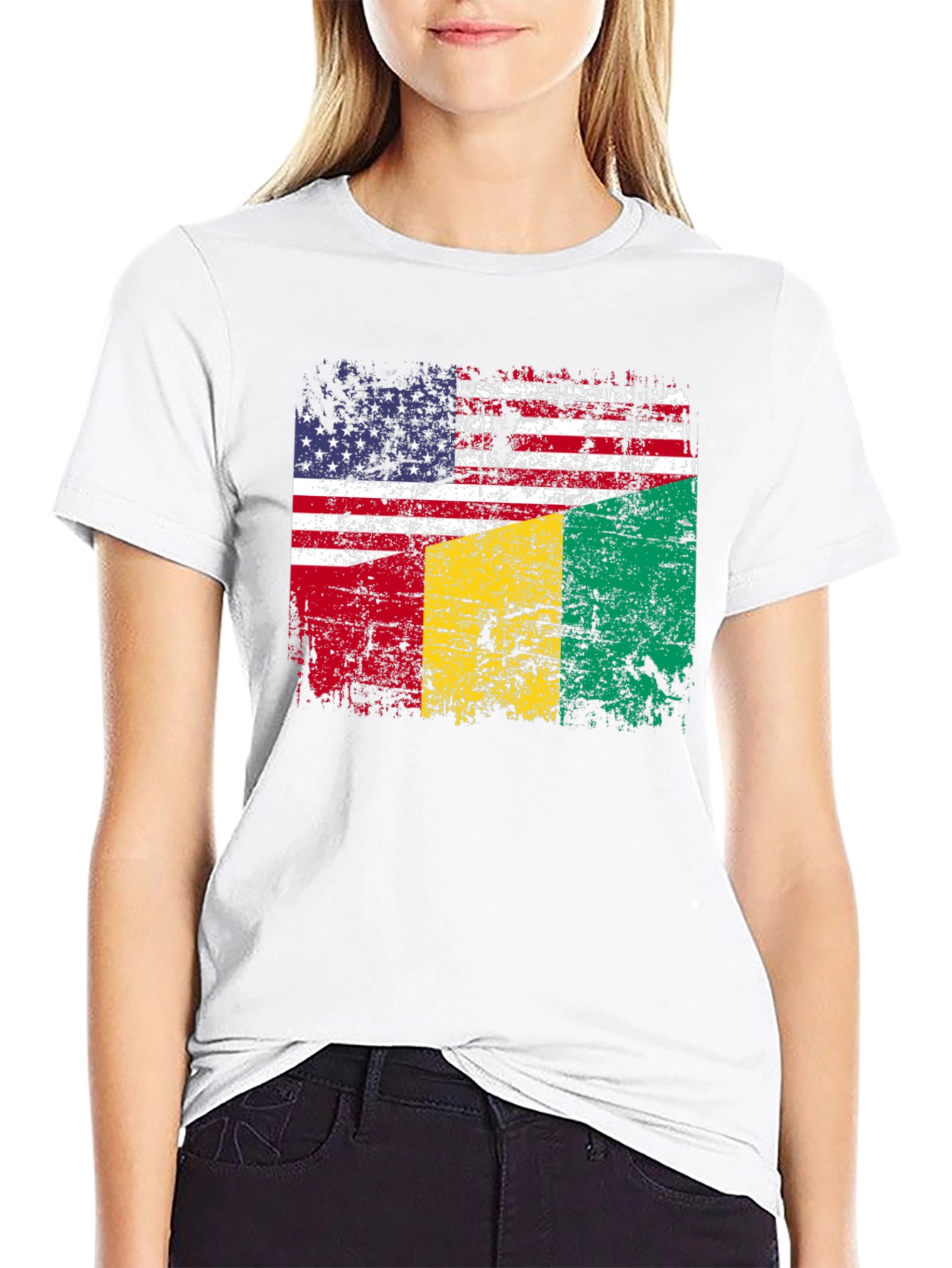 USA Guinea Flag Graphic T-Shirt