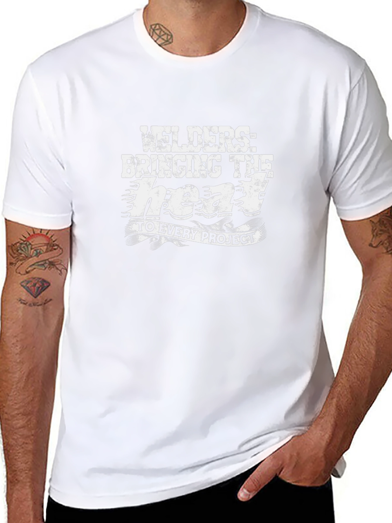 Welders Bringing The Heat Black Graphic T-Shirt