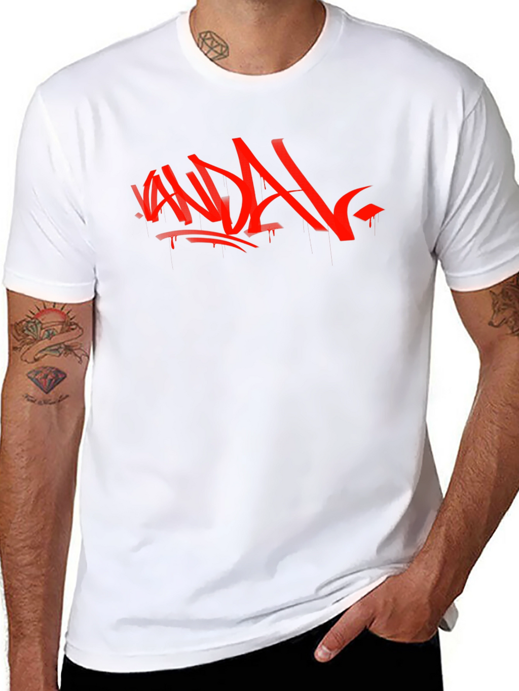 Vandal Graffiti Graphic Tee - Black Cotton Shirt