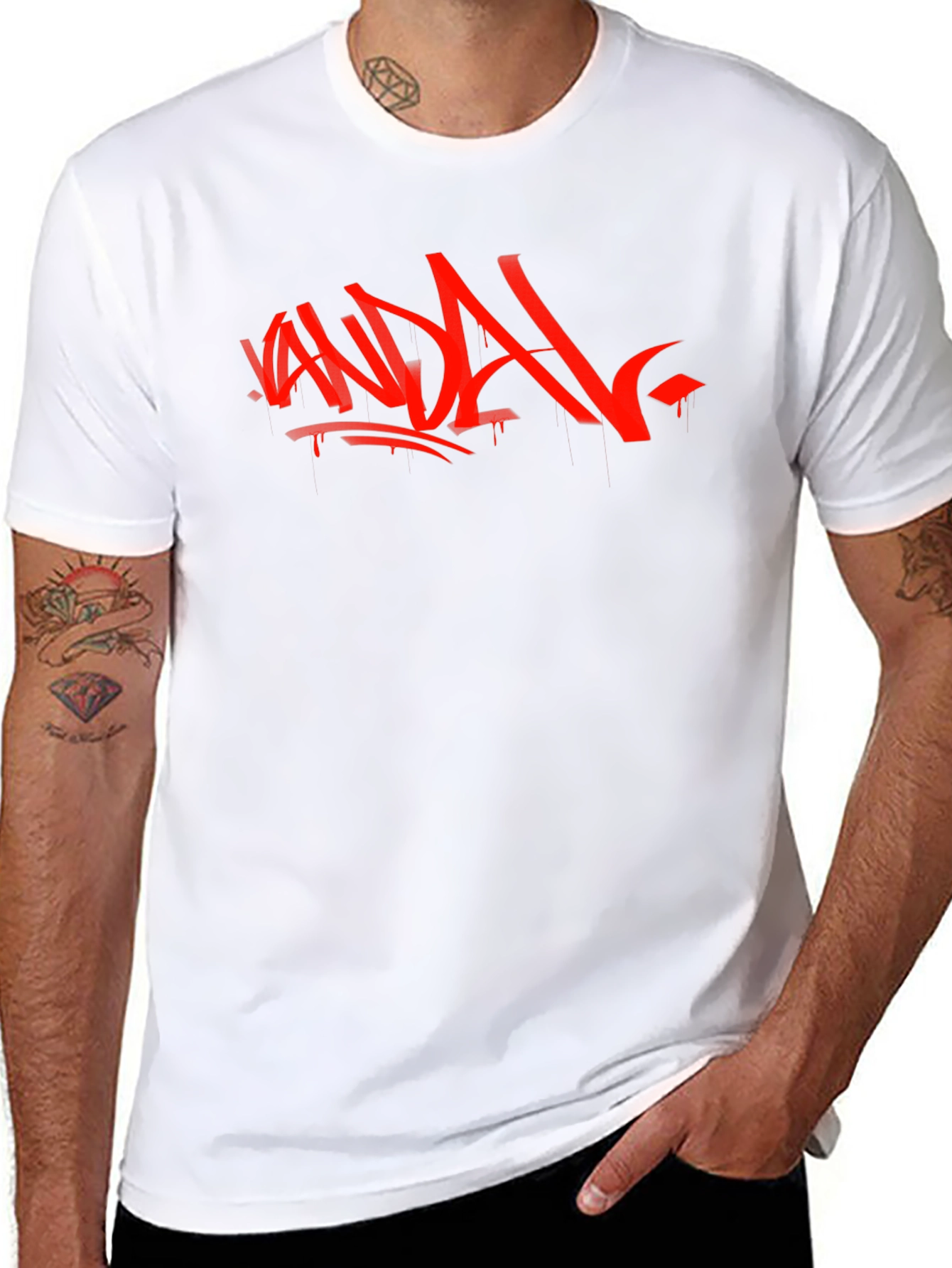 Vandal Graffiti Graphic Tee - Black Cotton Shirt