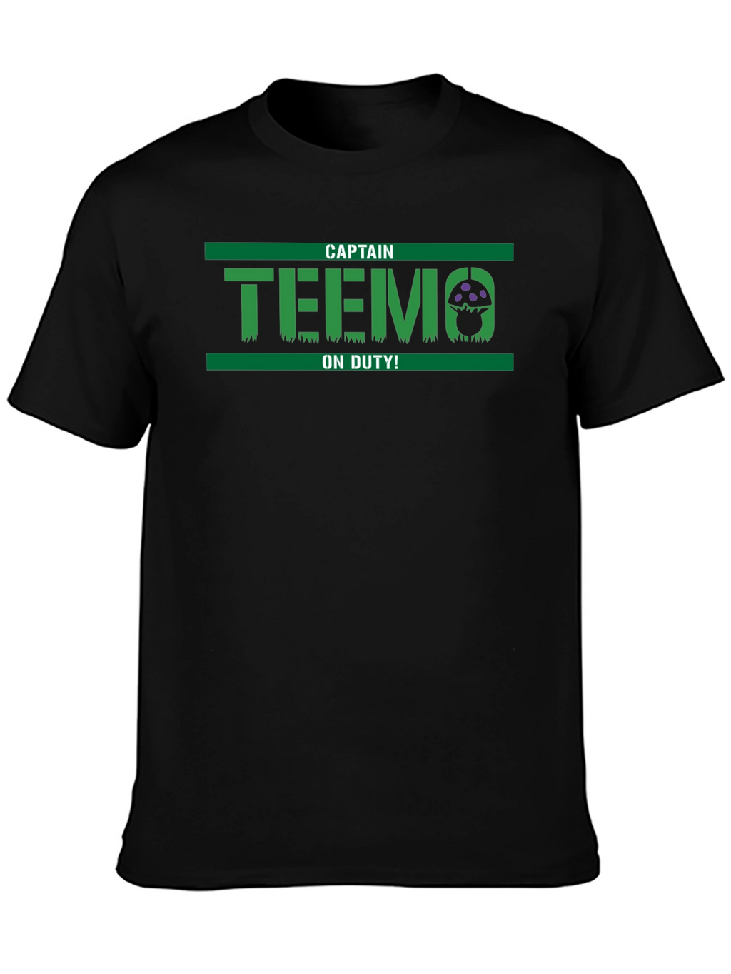 Captain Teemo On Duty! Black T-Shirt