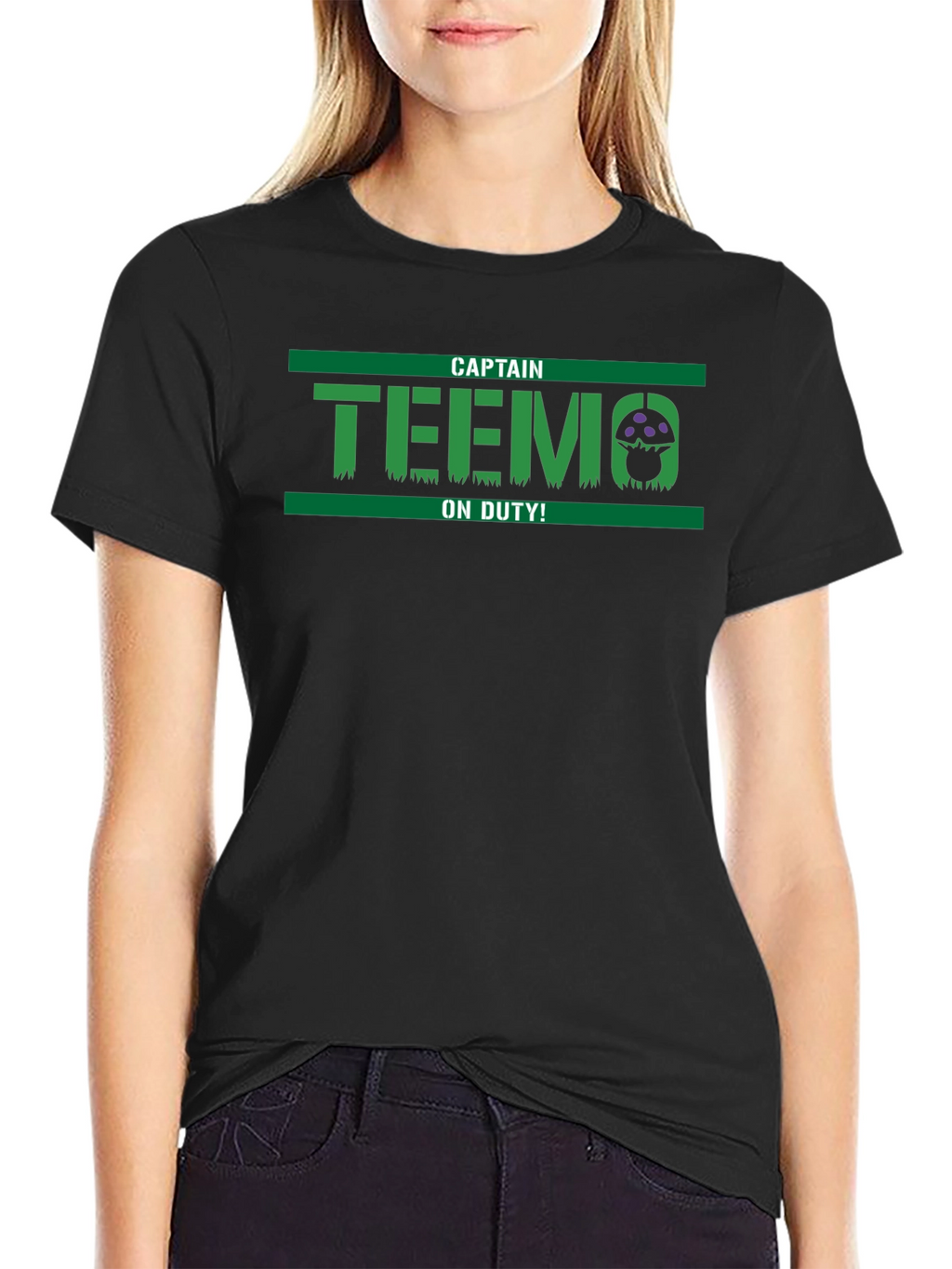 Captain Teemo On Duty! Black T-Shirt