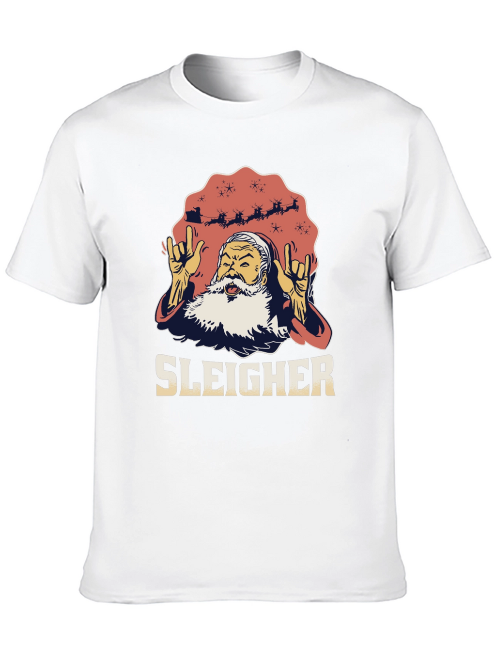 Sleigher Santa Heavy Metal Christmas T-Shirt
