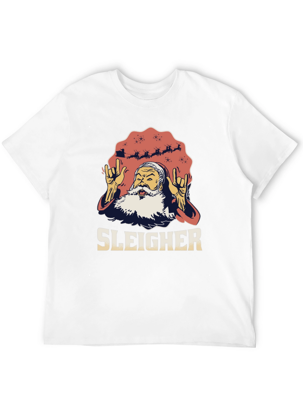 Sleigher Santa Heavy Metal Christmas T-Shirt