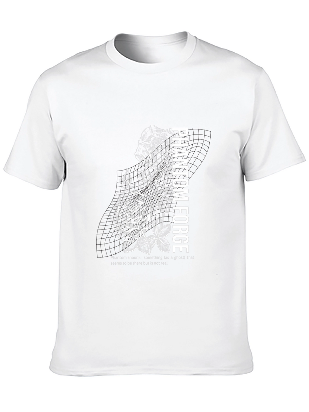 Phantom Forge Black Graphic T-Shirt - Rose Design