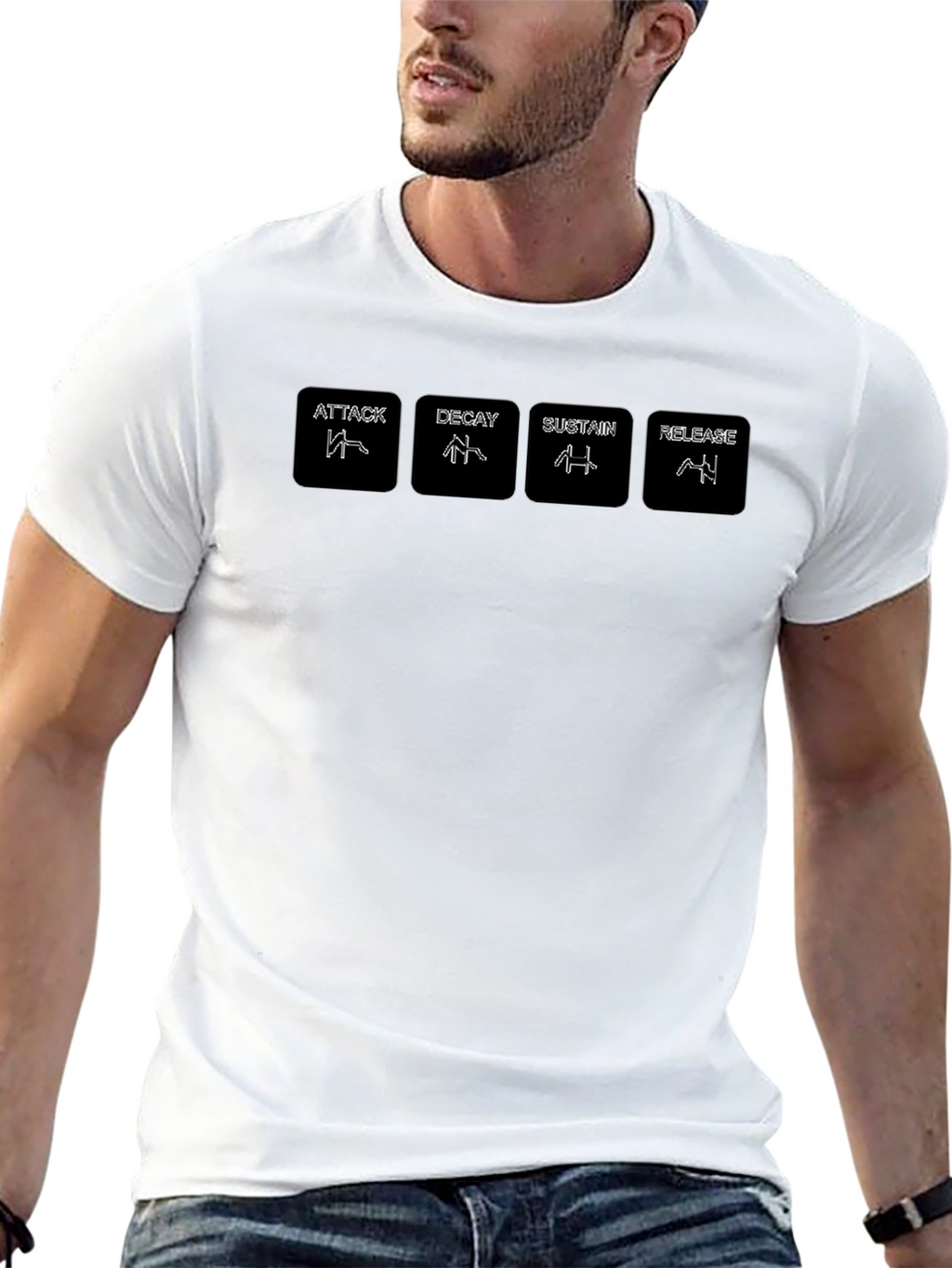 Synth ADSR Envelope Black T-Shirt