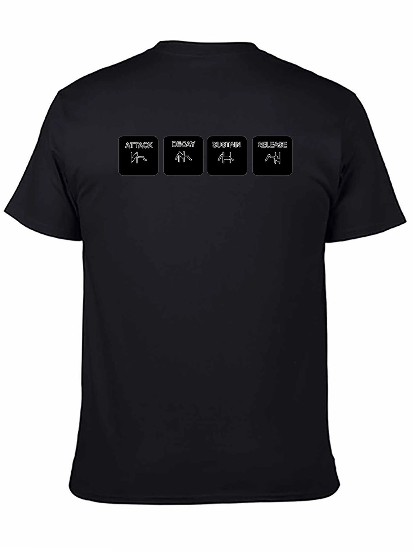 Synth ADSR Envelope Black T-Shirt