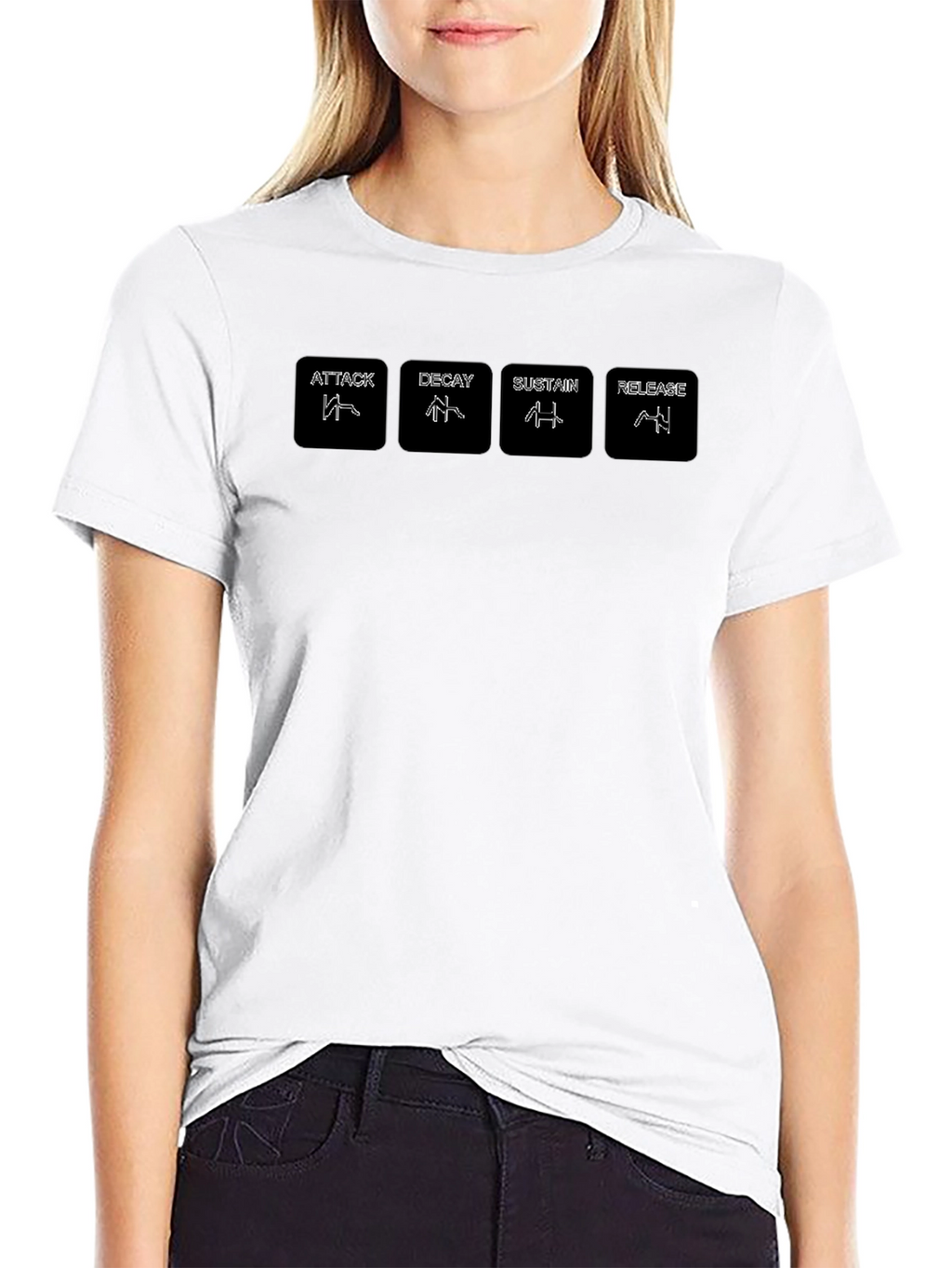 Synth ADSR Envelope Black T-Shirt