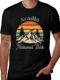 Acadia National Park Graphic Tee - Retro Mountain Design