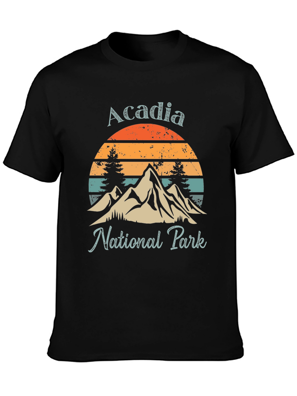 Acadia National Park Graphic Tee - Retro Mountain Design