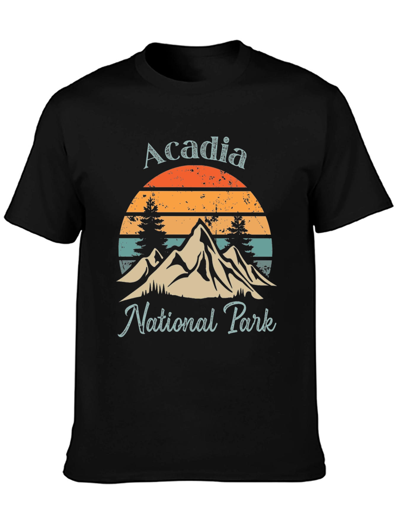 Acadia National Park Graphic Tee - Retro Mountain Design