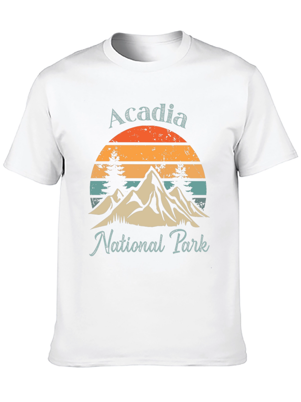 Acadia National Park Graphic Tee - Retro Mountain Design