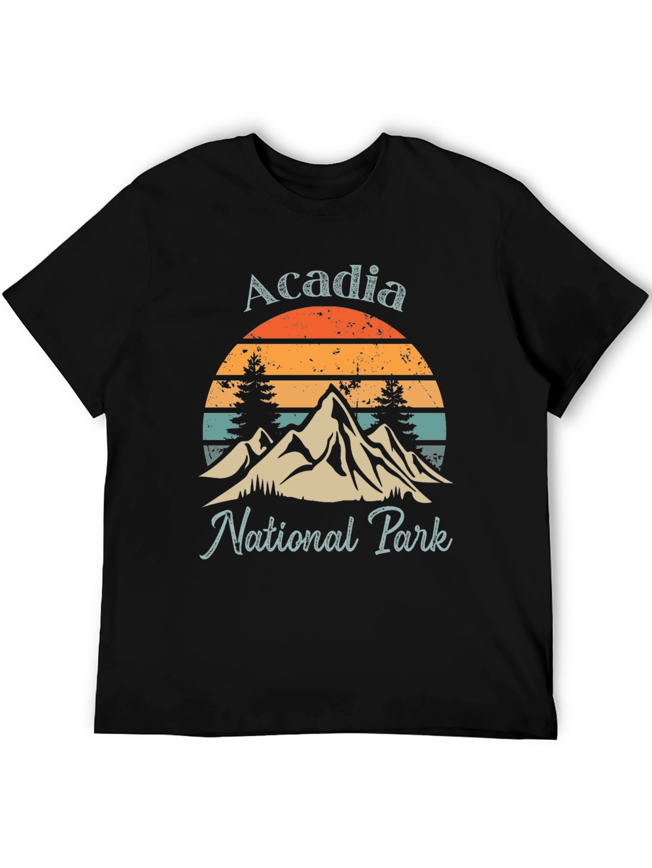 Acadia National Park Graphic Tee - Retro Mountain Design