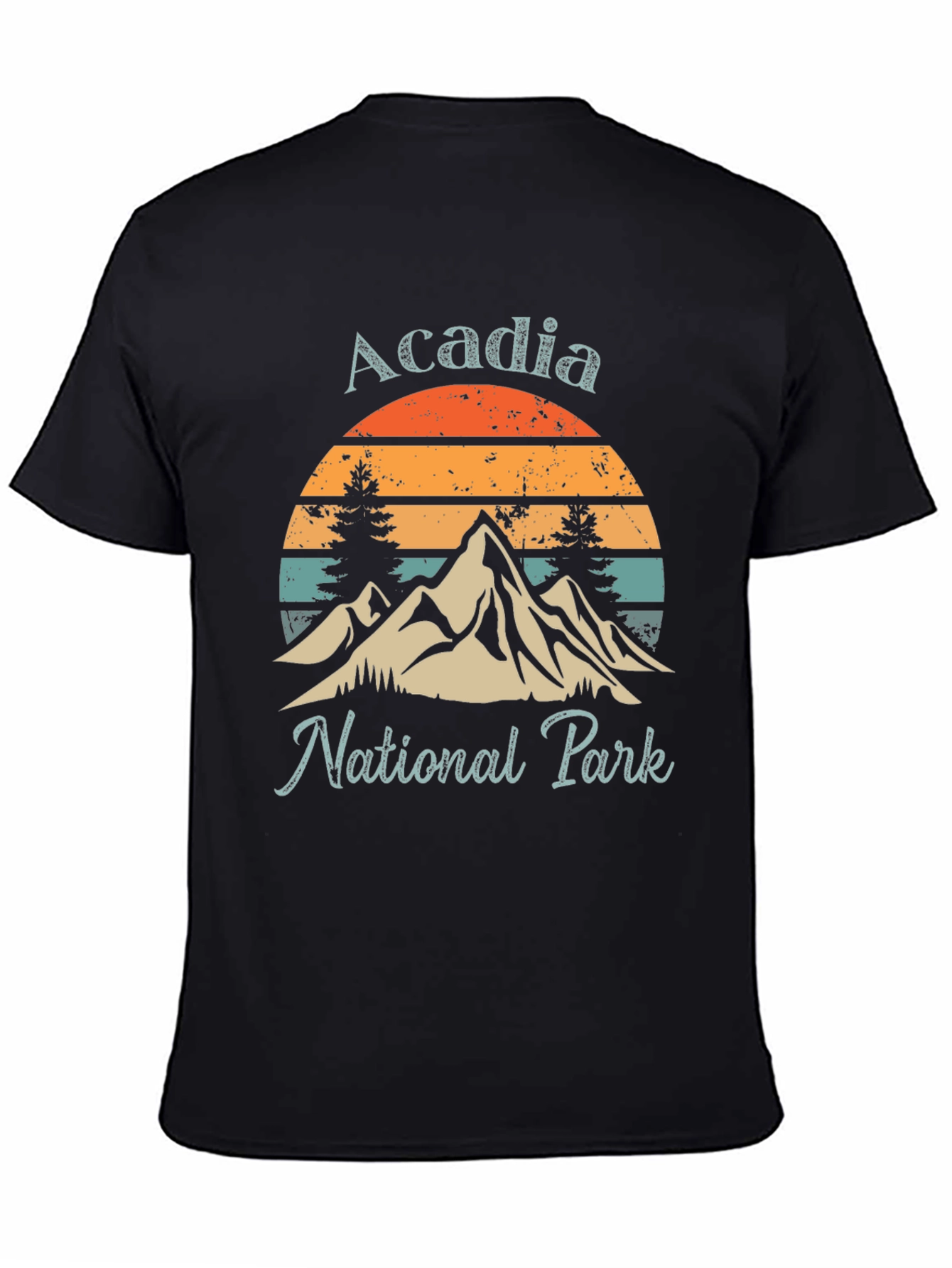 Acadia National Park Graphic Tee - Retro Mountain Design